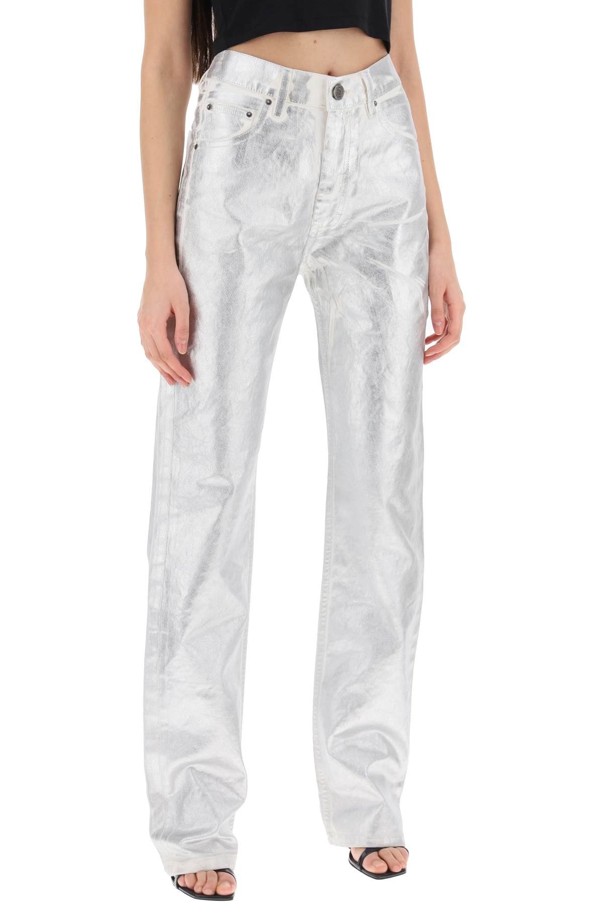 Rotate Silver Coated Denim Pants image 1