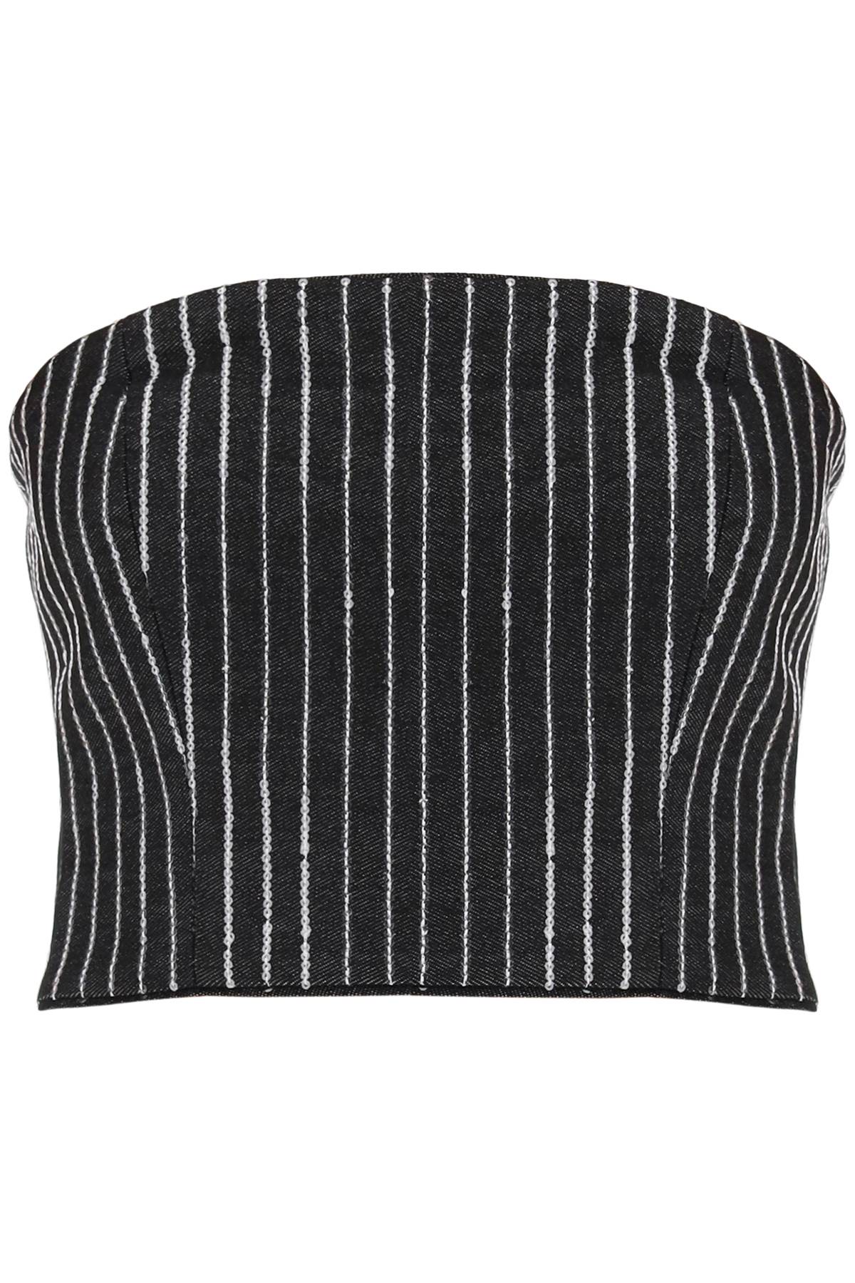 Rotate cropped top with sequined stripes image 0