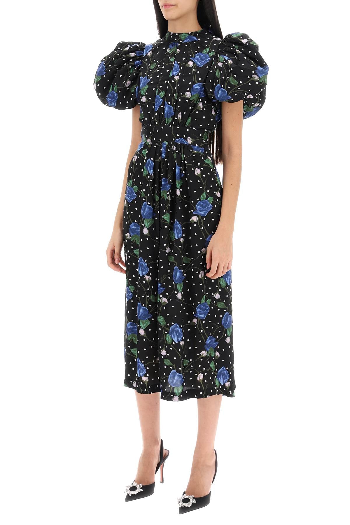 Rotate midi dress with balloon sleeves image 3