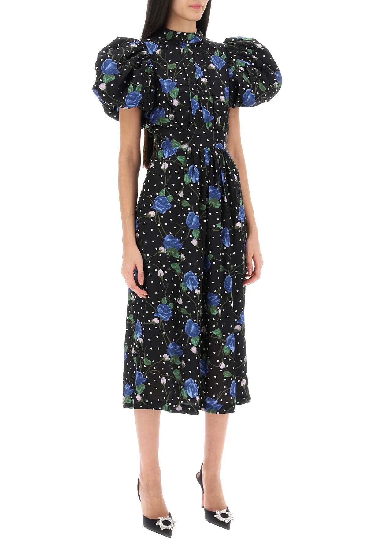 Rotate midi dress with balloon sleeves image 1