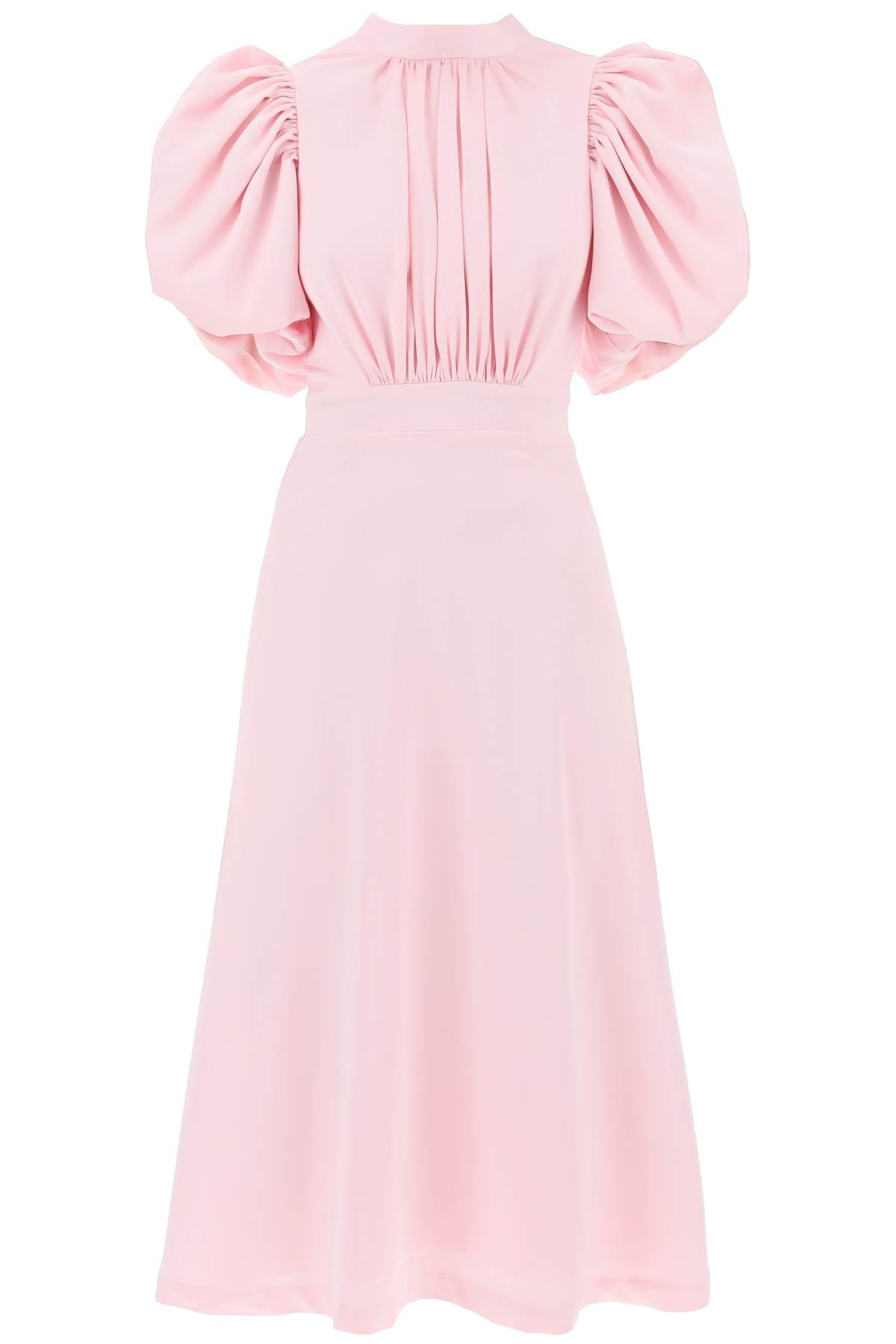 Rotate midi satin dress with balloon sleeves image 0