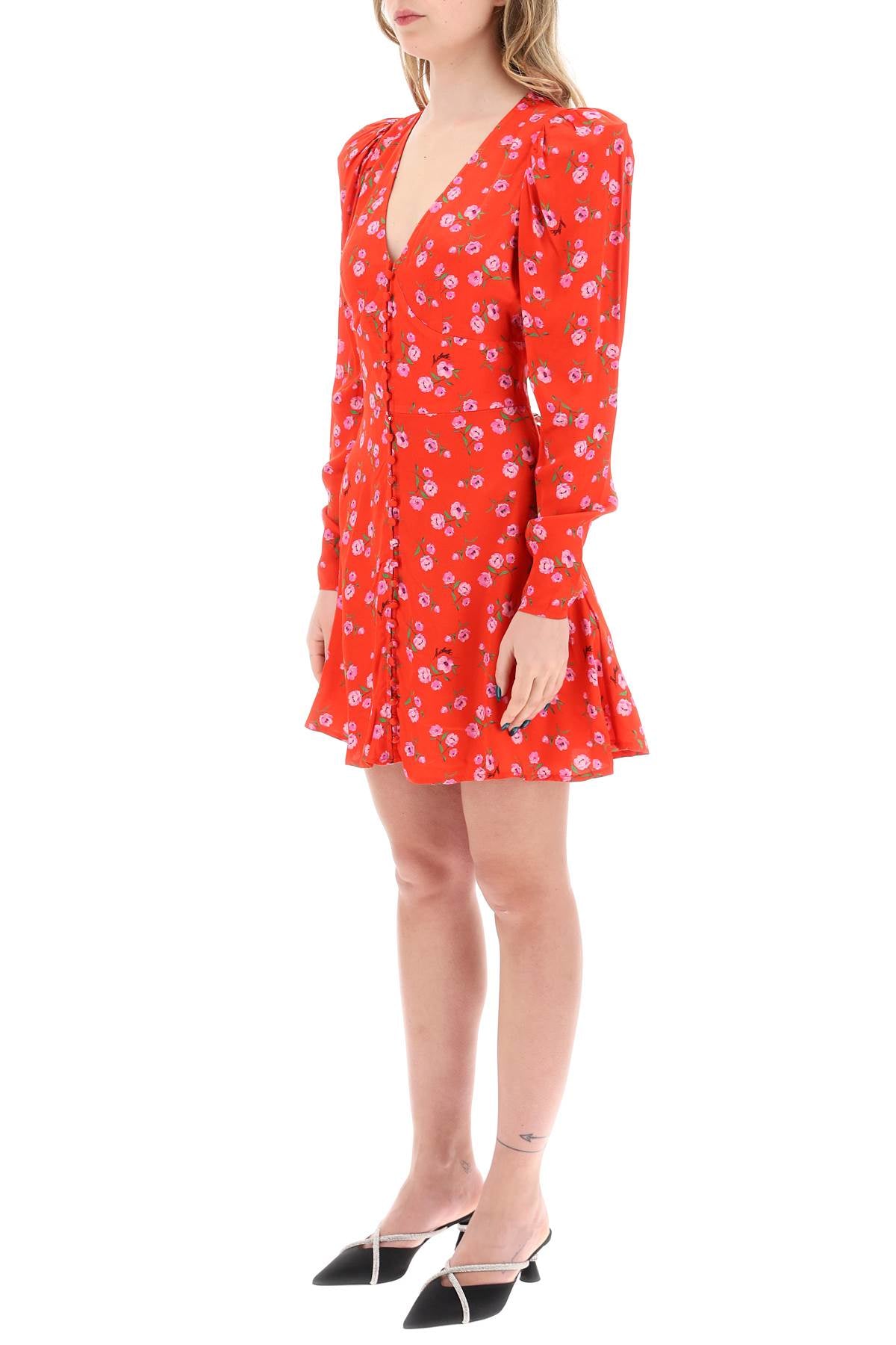 Rotate floral printed satin mini dress image 3