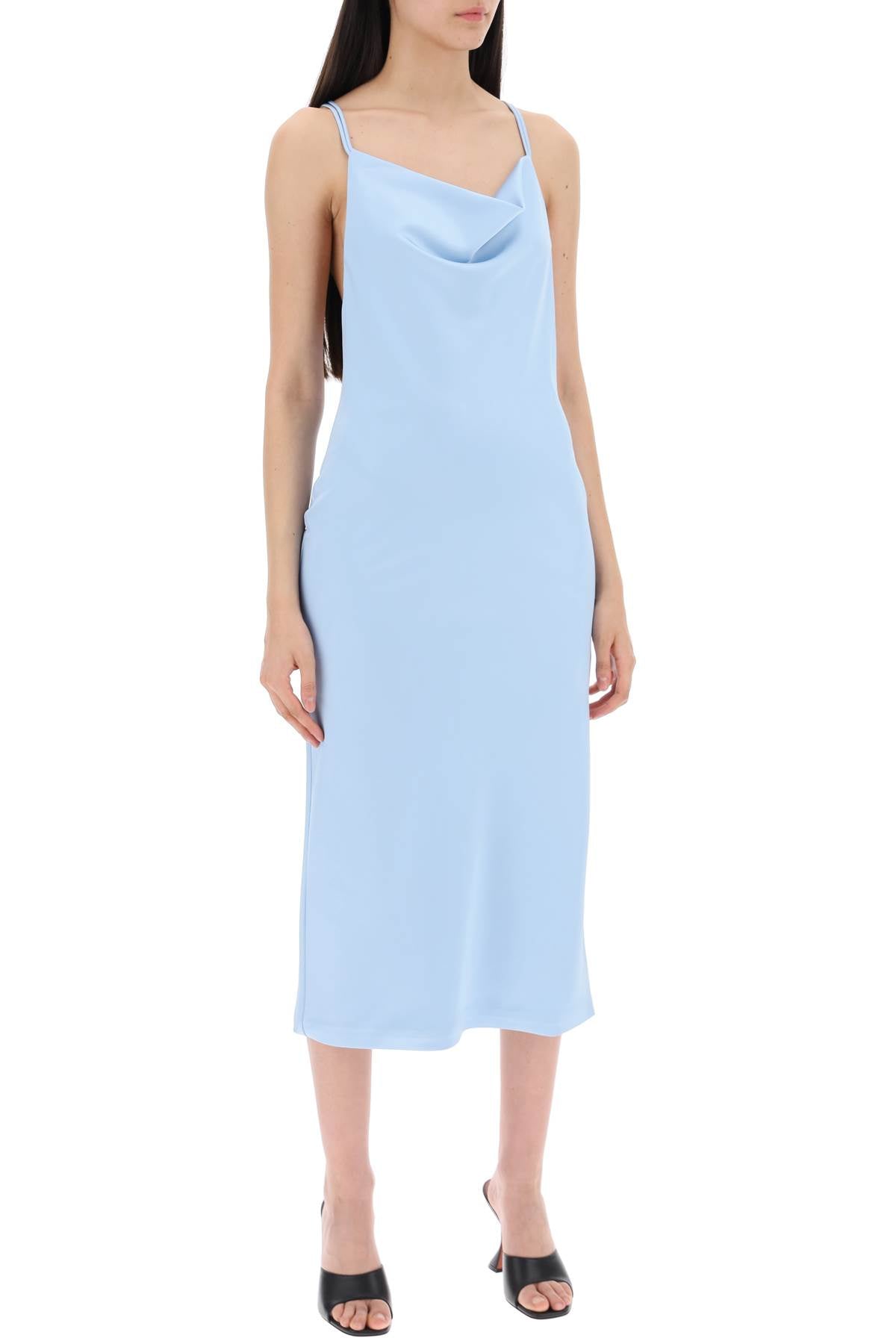 Rotate satin midi slip dress for a image 1