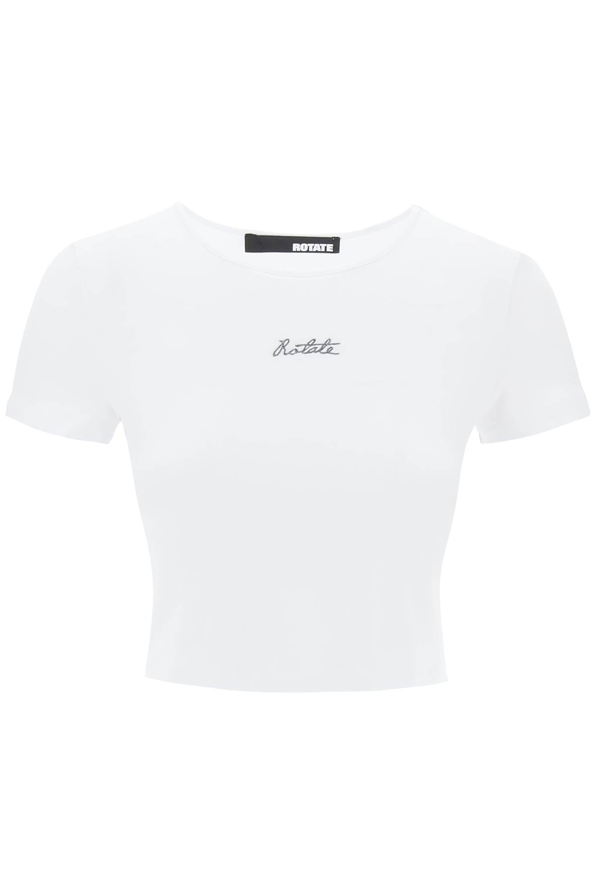 Rotate cropped t-shirt with embroidered lurex logo image 0