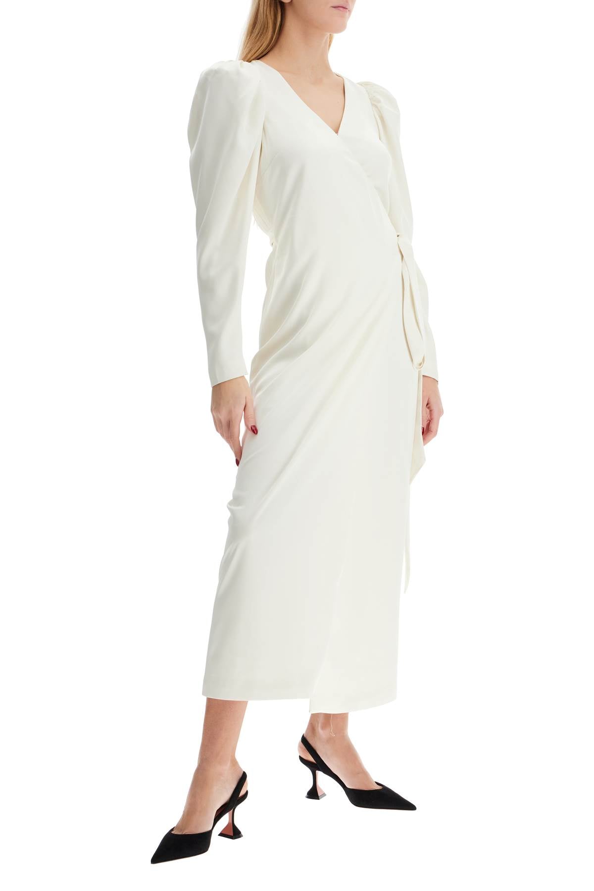 Rotate wrap midi dress with a wrap image 3