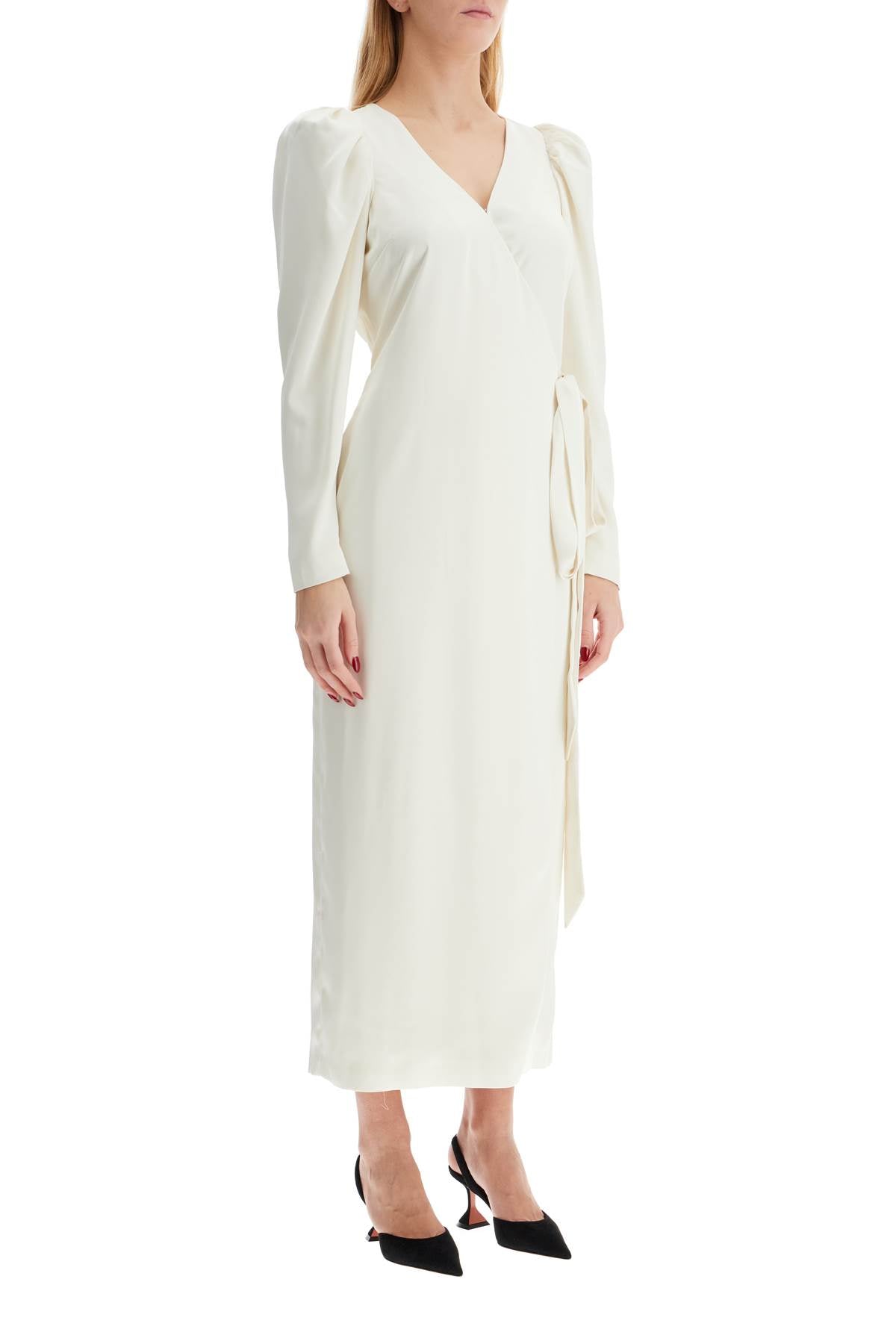 Rotate wrap midi dress with a wrap image 1