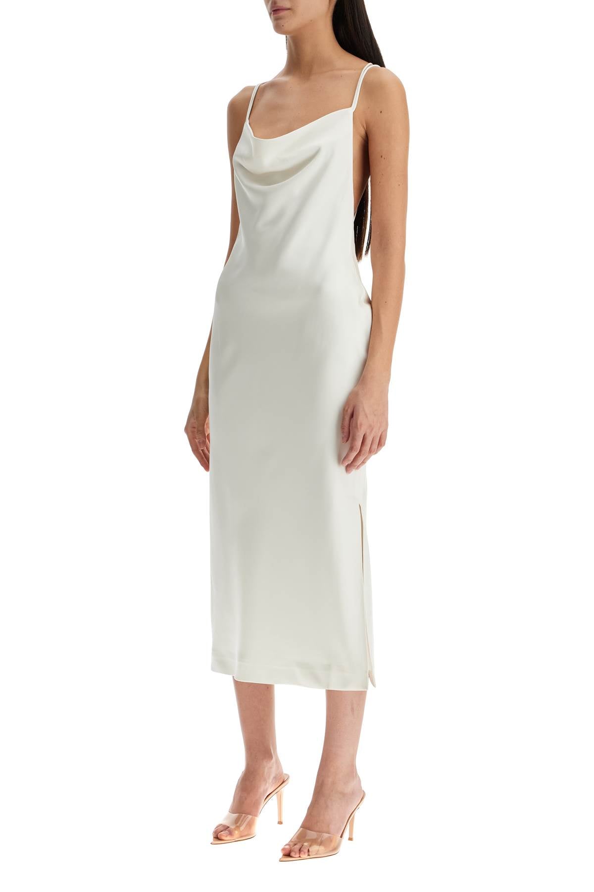 Rotate Satin Slip Dress with Criss-Cross Straps image 1