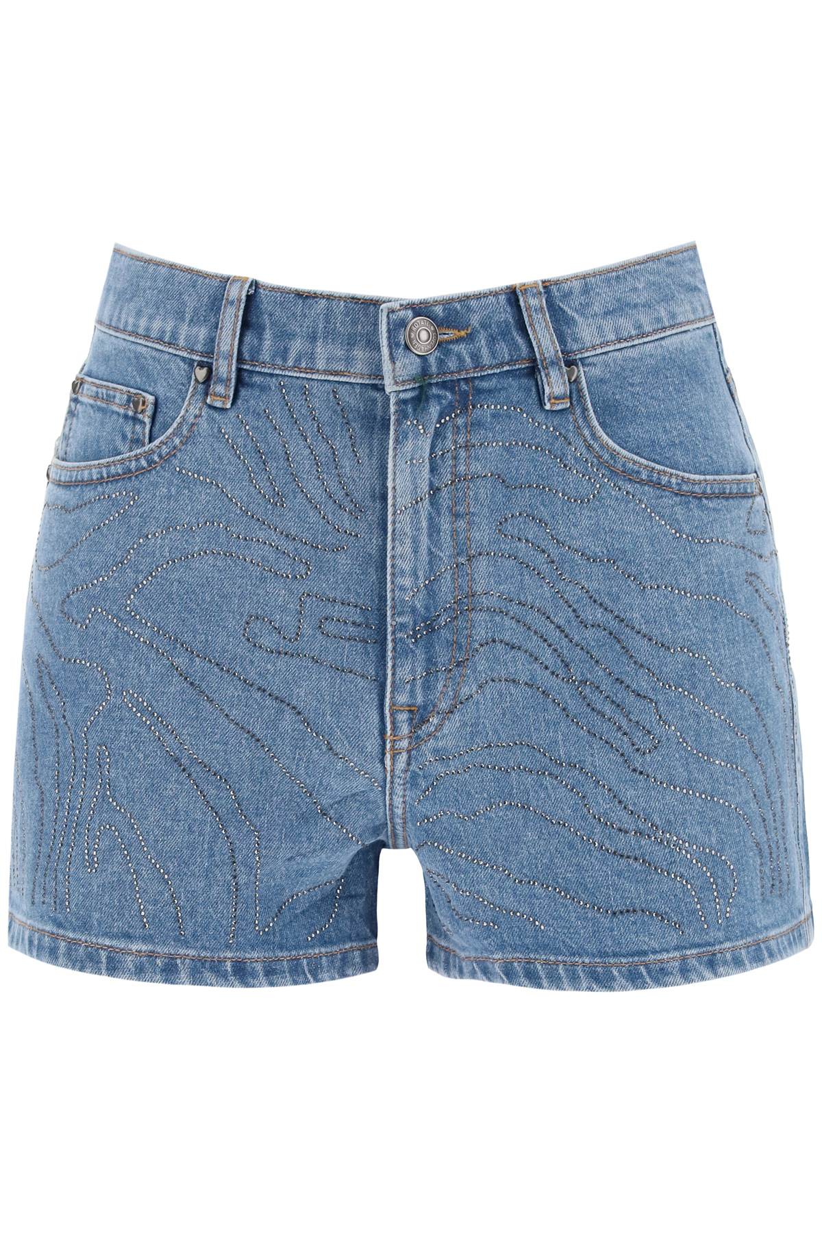 Rotate denim shorts with rhinestone image 0