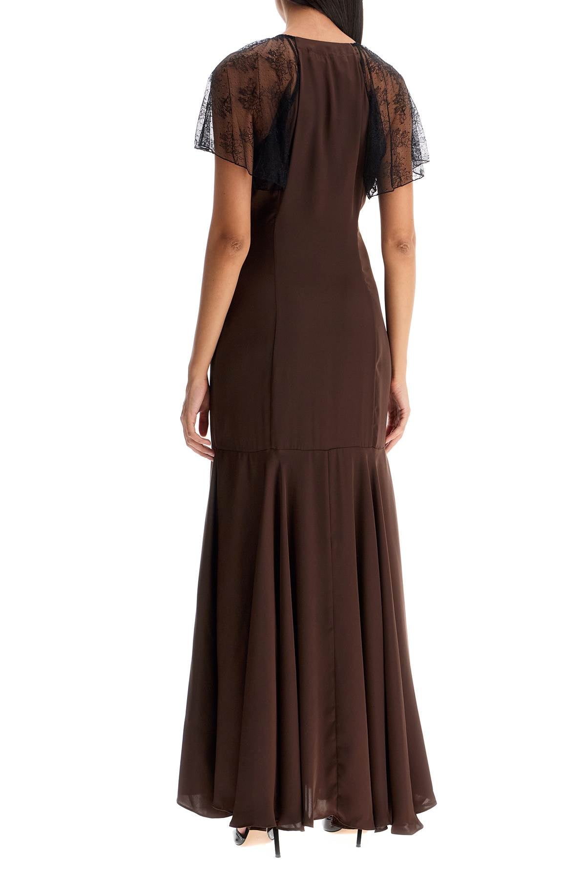 Rotate Long Satin & Lace Dress image 2