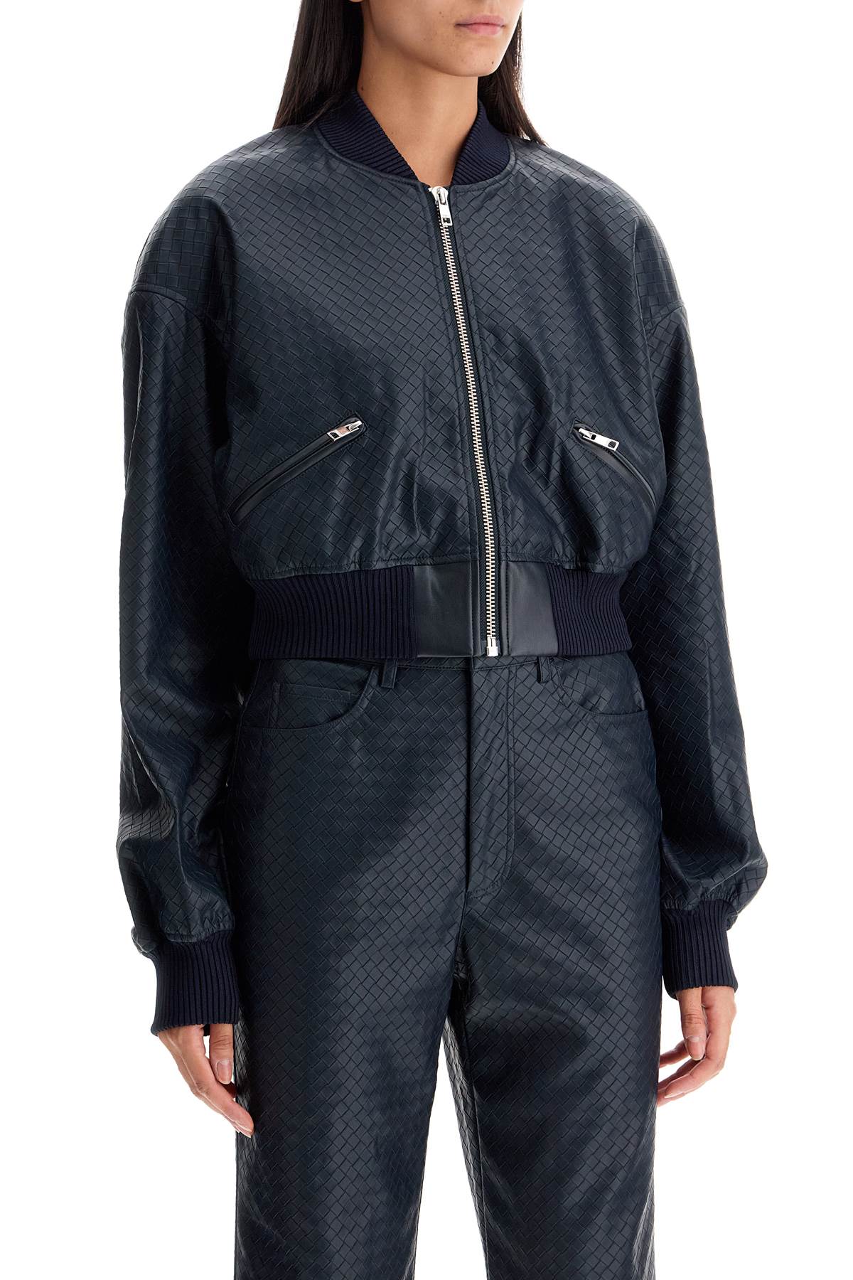 Rotate Cropped Bomber Jacket with Braided Details image 1