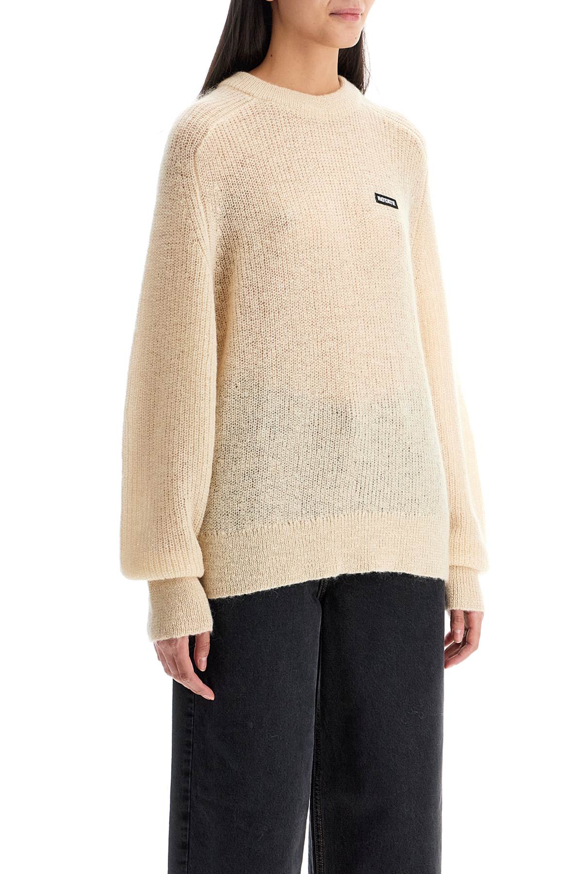 Oversized Mohair Blend Pullover Sweater with Bell Sleeves image 1