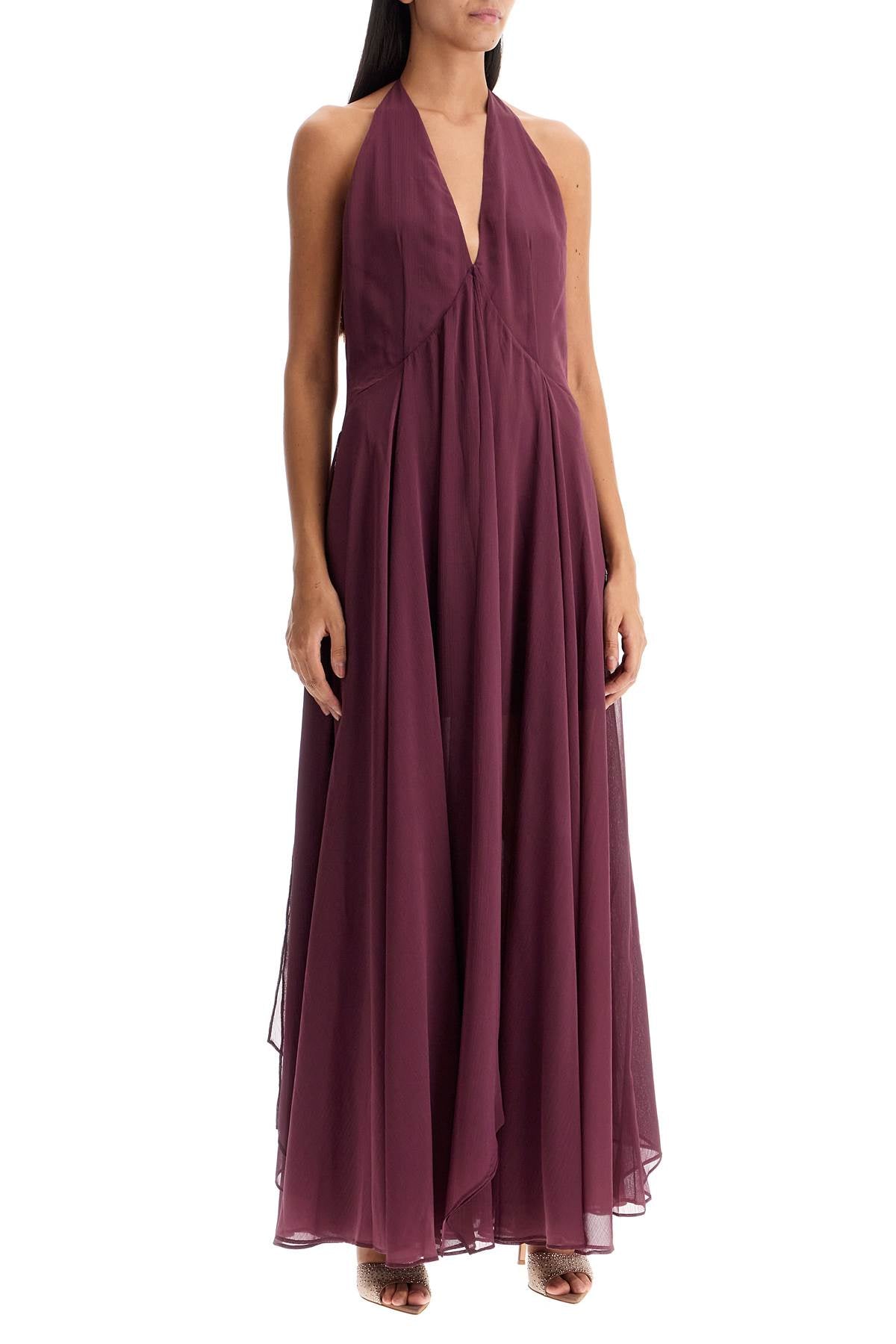 Rotate Women's Recycled Chiffon Maxi Dress with Open Back image 1