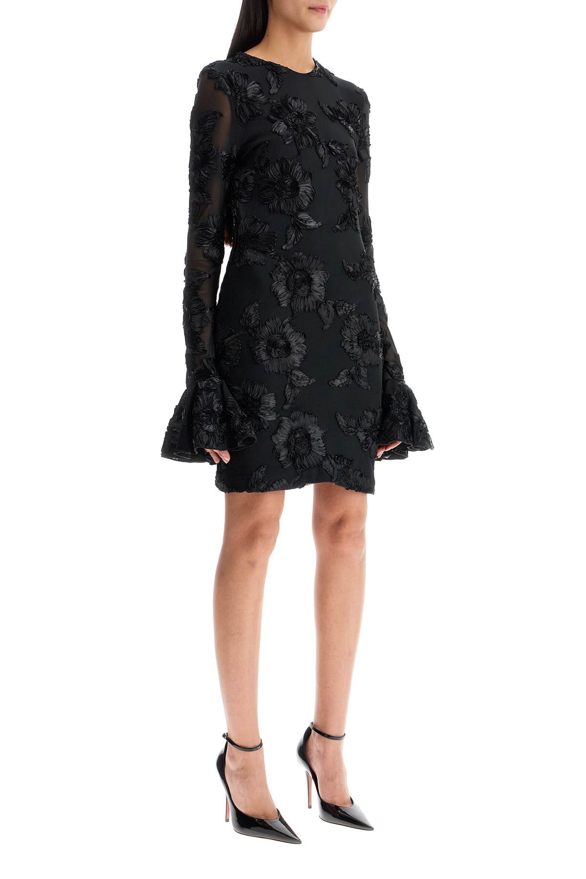 Rotate Embroidered Floral Mesh Mini Dress image 1