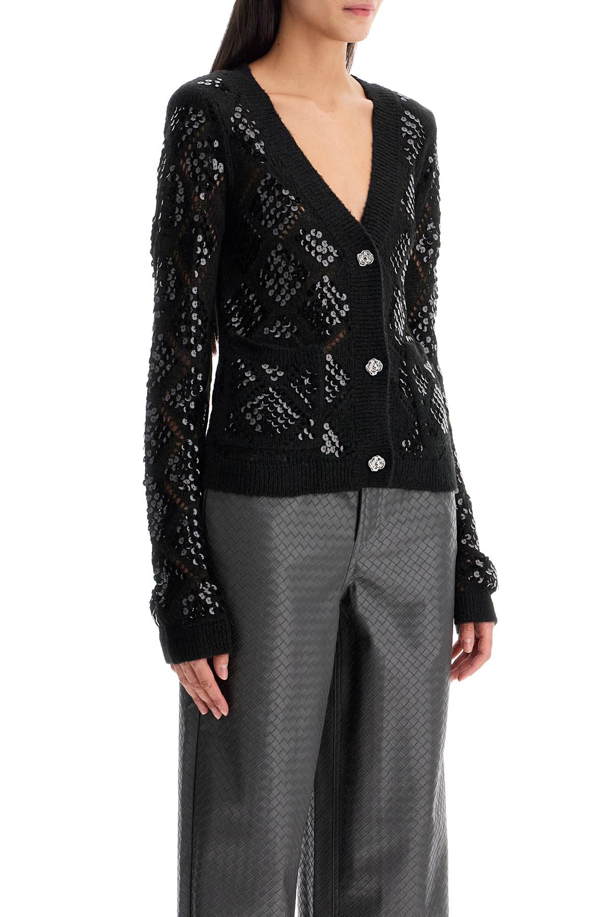 Rotate Perforated Sequin Cardigan image 1