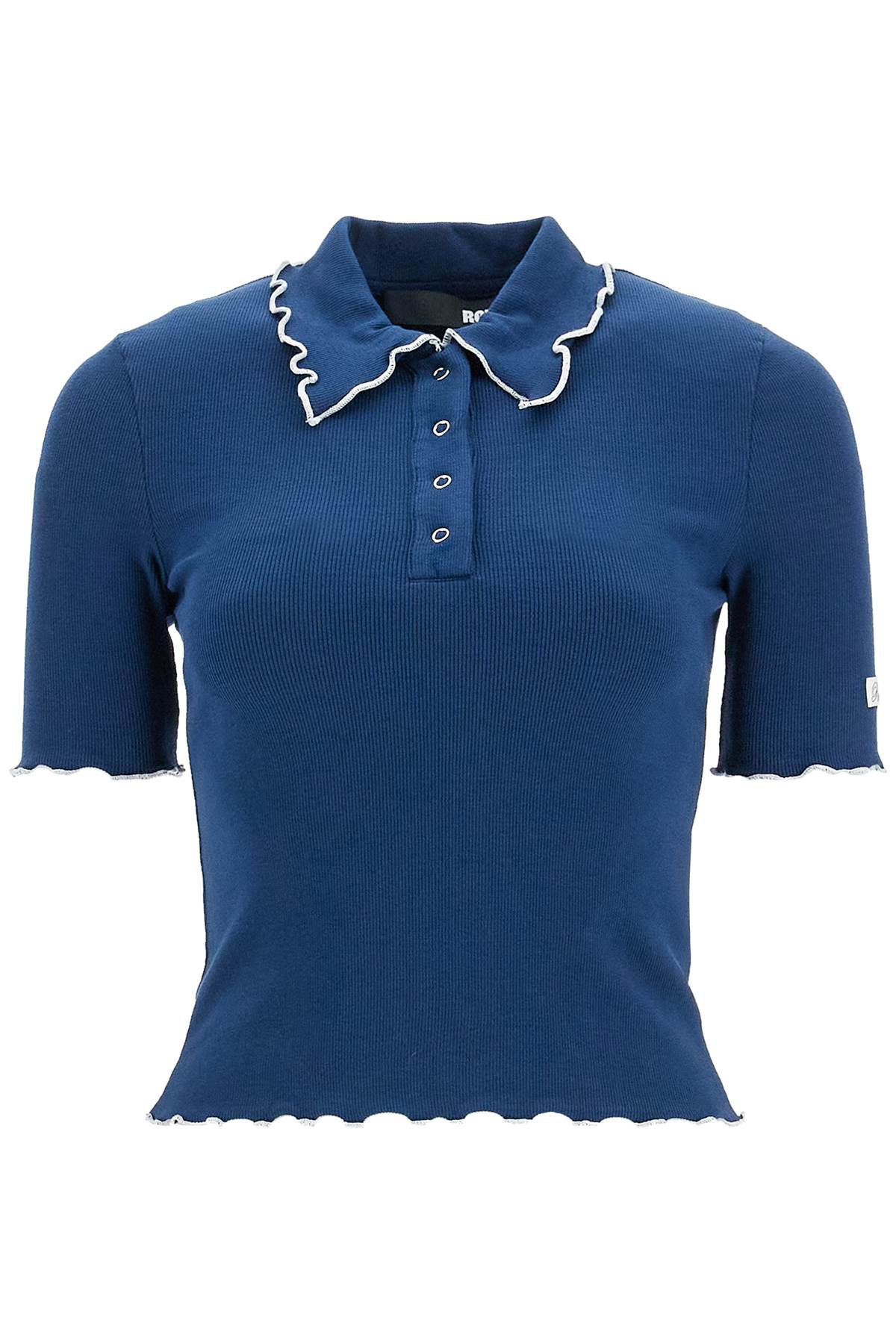 Rotate fitted polo shirt with contrasting hems image 0