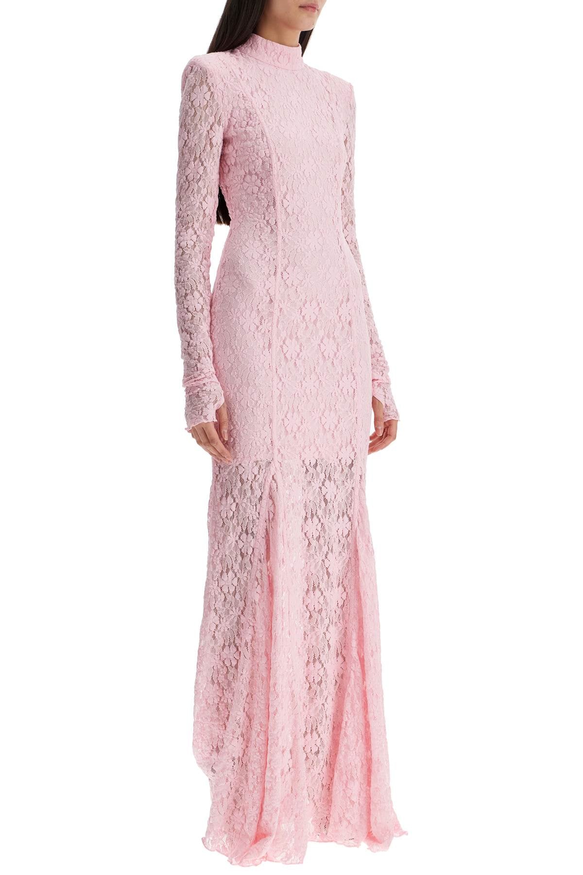 Rotate long pink lace dress with open back for special occasions image 1