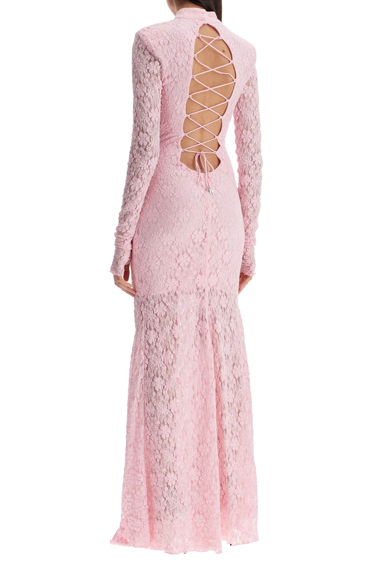 Rotate long pink lace dress with open back for special occasions image 2