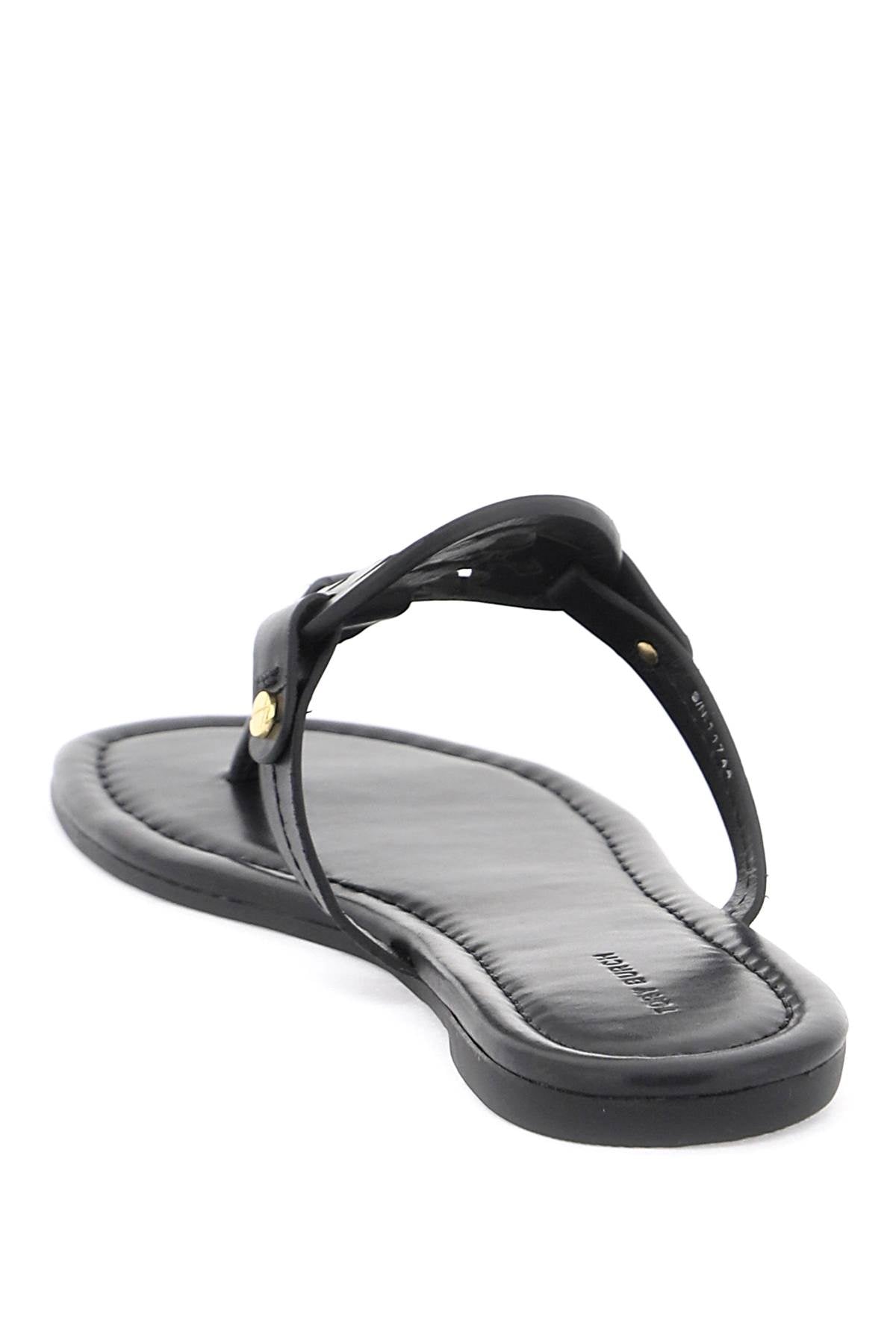 Tory Burch Miller Leather Flip-Flop Slides with Logo Detail image 2