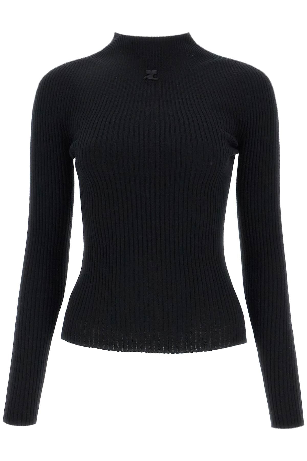 Courrèges Ribbed Wool & Cotton Fleece Pullover image 0