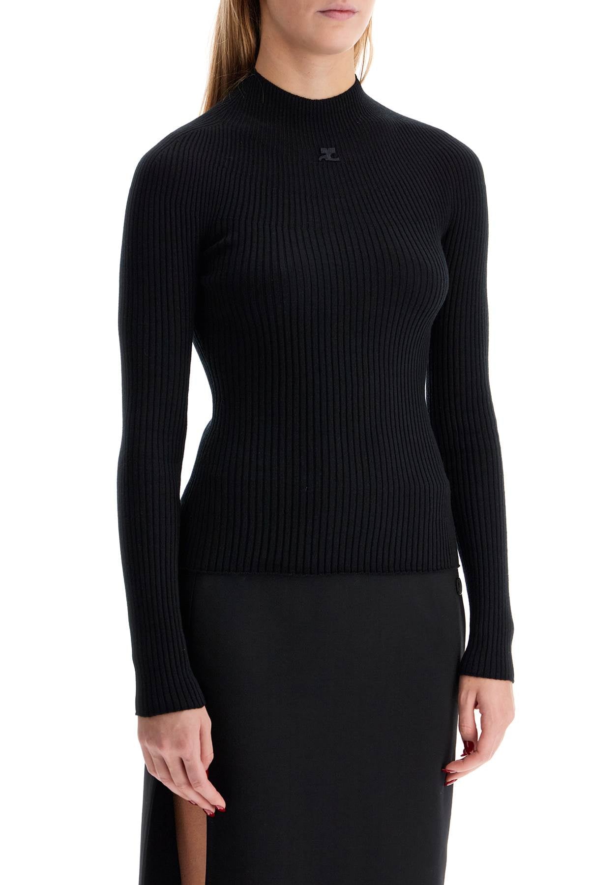 Courrèges Ribbed Wool & Cotton Fleece Pullover image 1