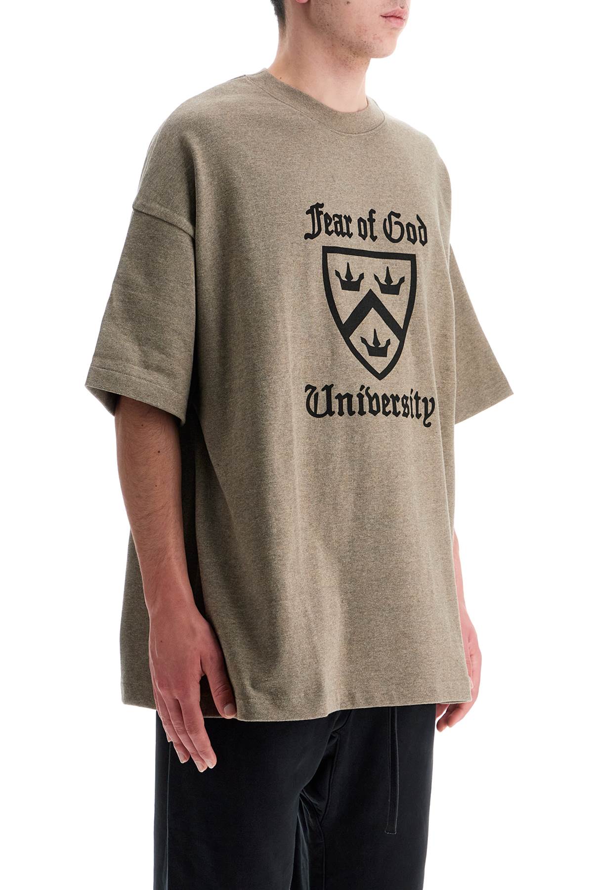 Fear Of God ESSENTIALS heather grey cotton t-shirt with essentials logo image 1