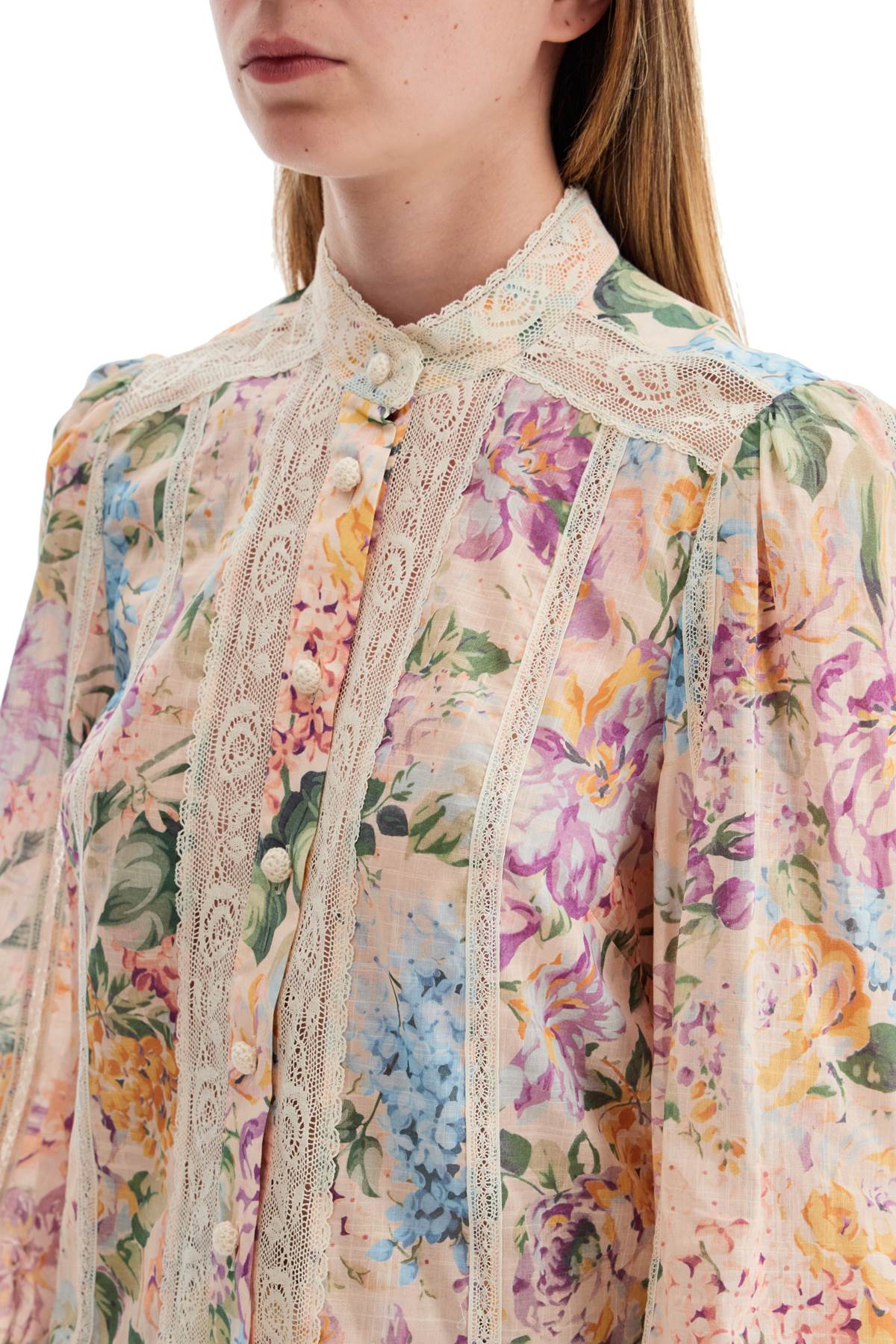 Zimmermann             halliday lace-trimmed shirt image 3