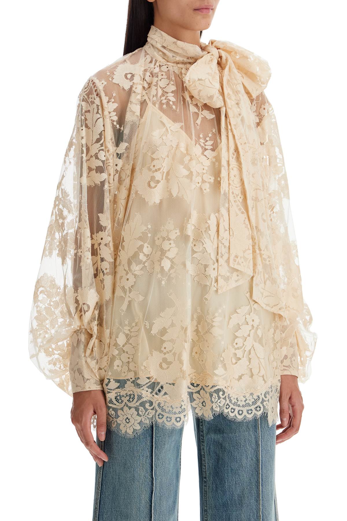 Zimmermann Chantilly Lace Maxi Blouse with Floral Pattern image 1