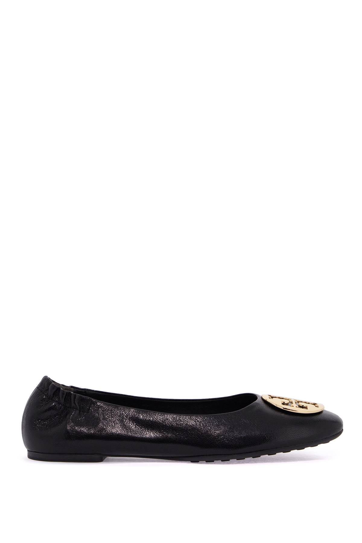 Tory Burch Claire Ballerina Flats in Shiny Leather with Double T Buckle image 0