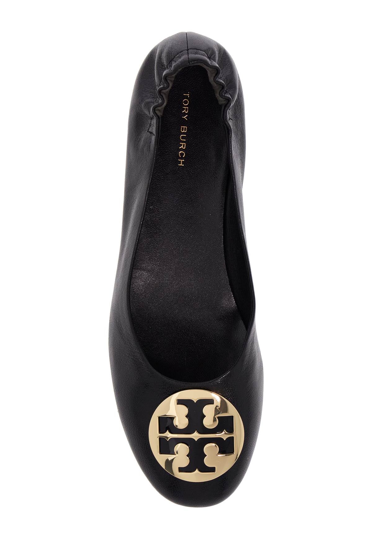 Tory Burch Claire Ballerina Flats in Shiny Leather with Double T Buckle image 1