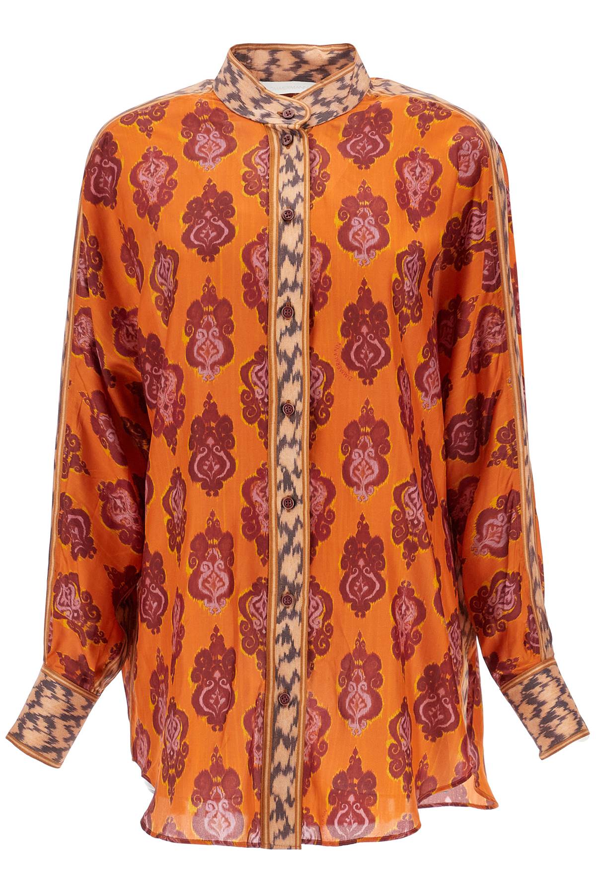 Zimmermann orange silk shirt ikat long sleeve loose fit image 0