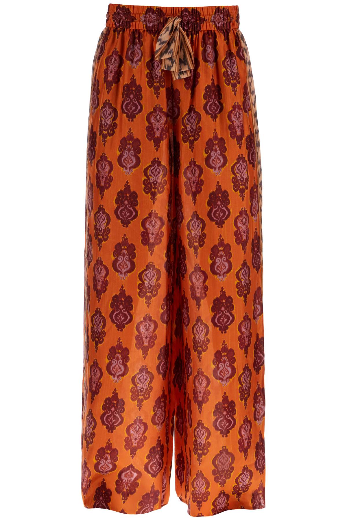 Zimmermann high waist wide leg ikat print silk pants orange image 0