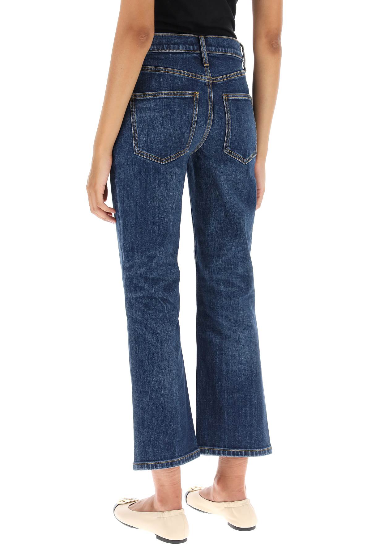 Tory Burch Cropped Flared Jeans in Dark Vintage Wash image 2