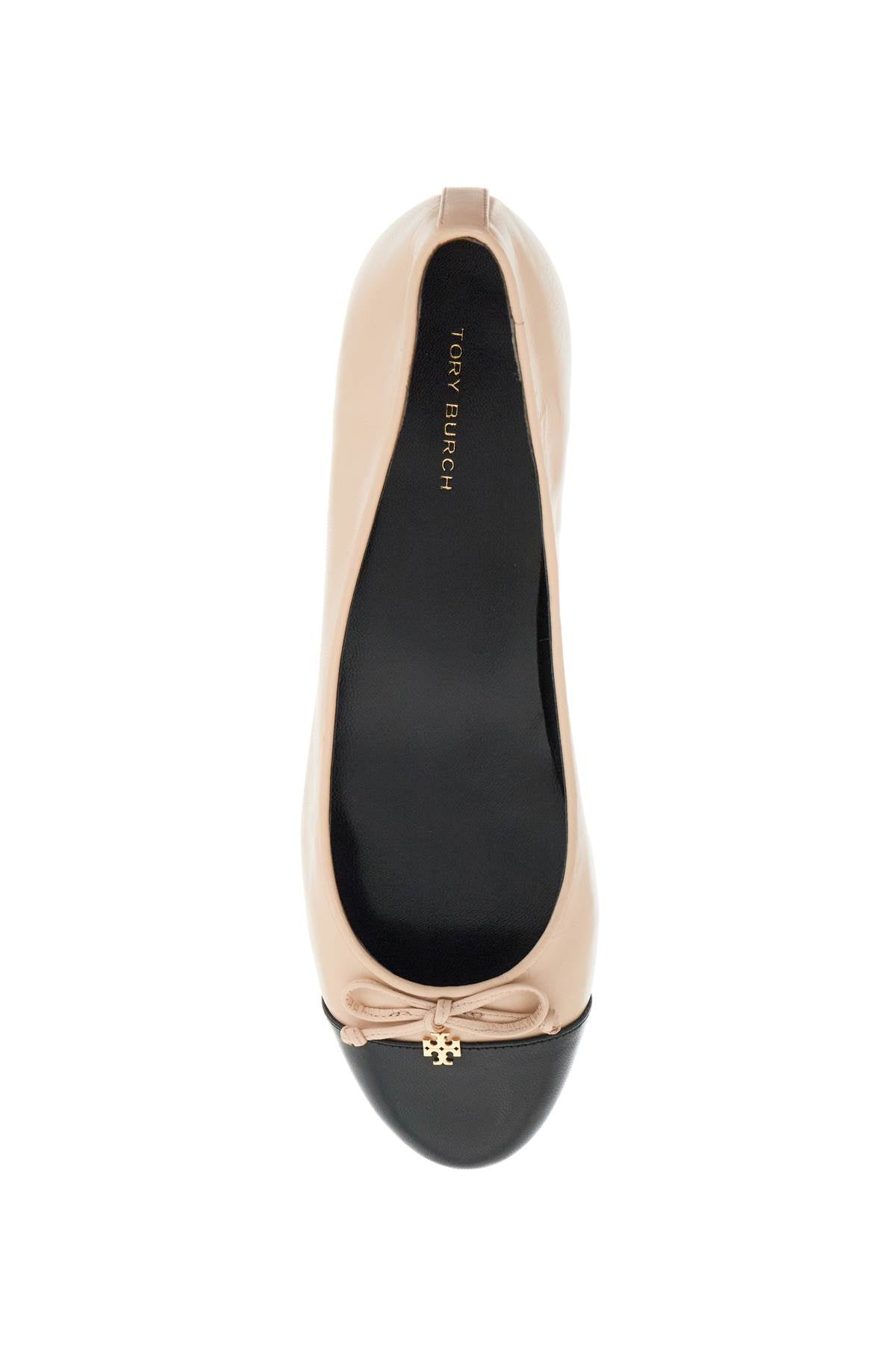 Tory Burch Leather Ballet Flats with Contrasting Toe and Bow image 1