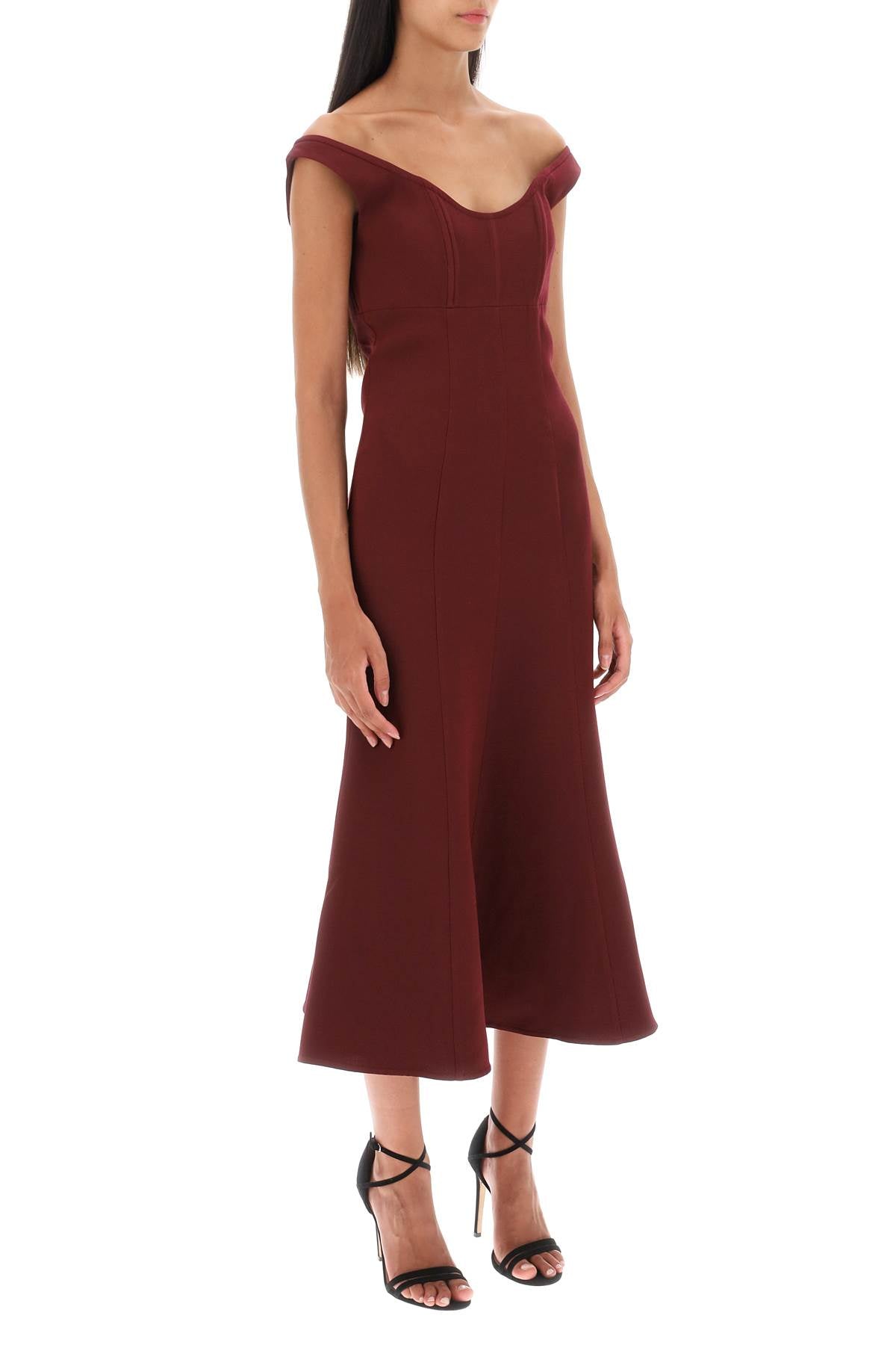 Roland Mouret wool silk off-the-shoulder midi dress image 1