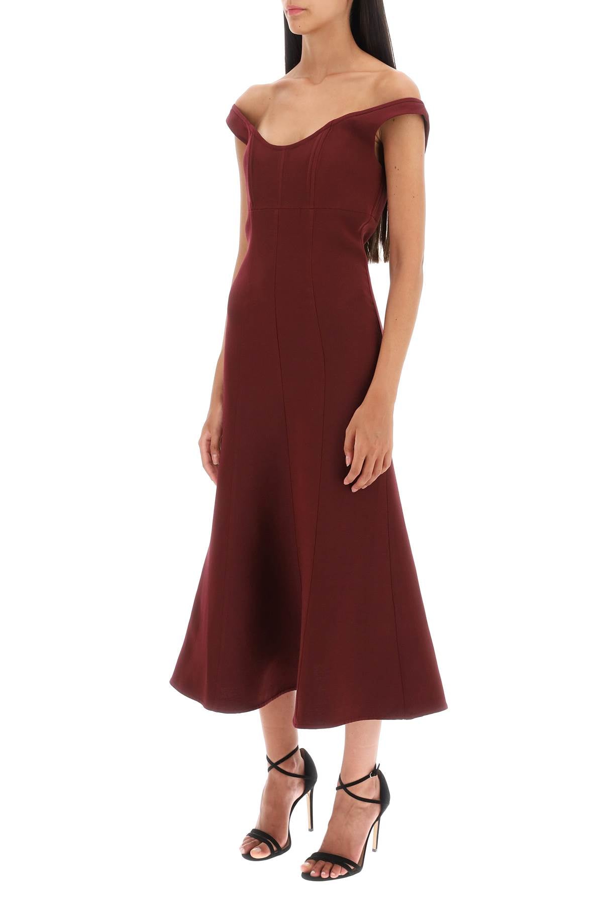 Roland Mouret wool silk off-the-shoulder midi dress image 3