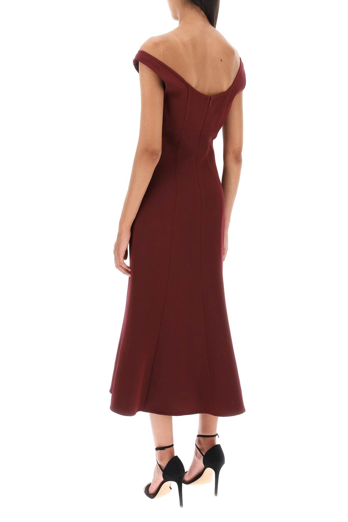 Roland Mouret wool silk off-the-shoulder midi dress image 2