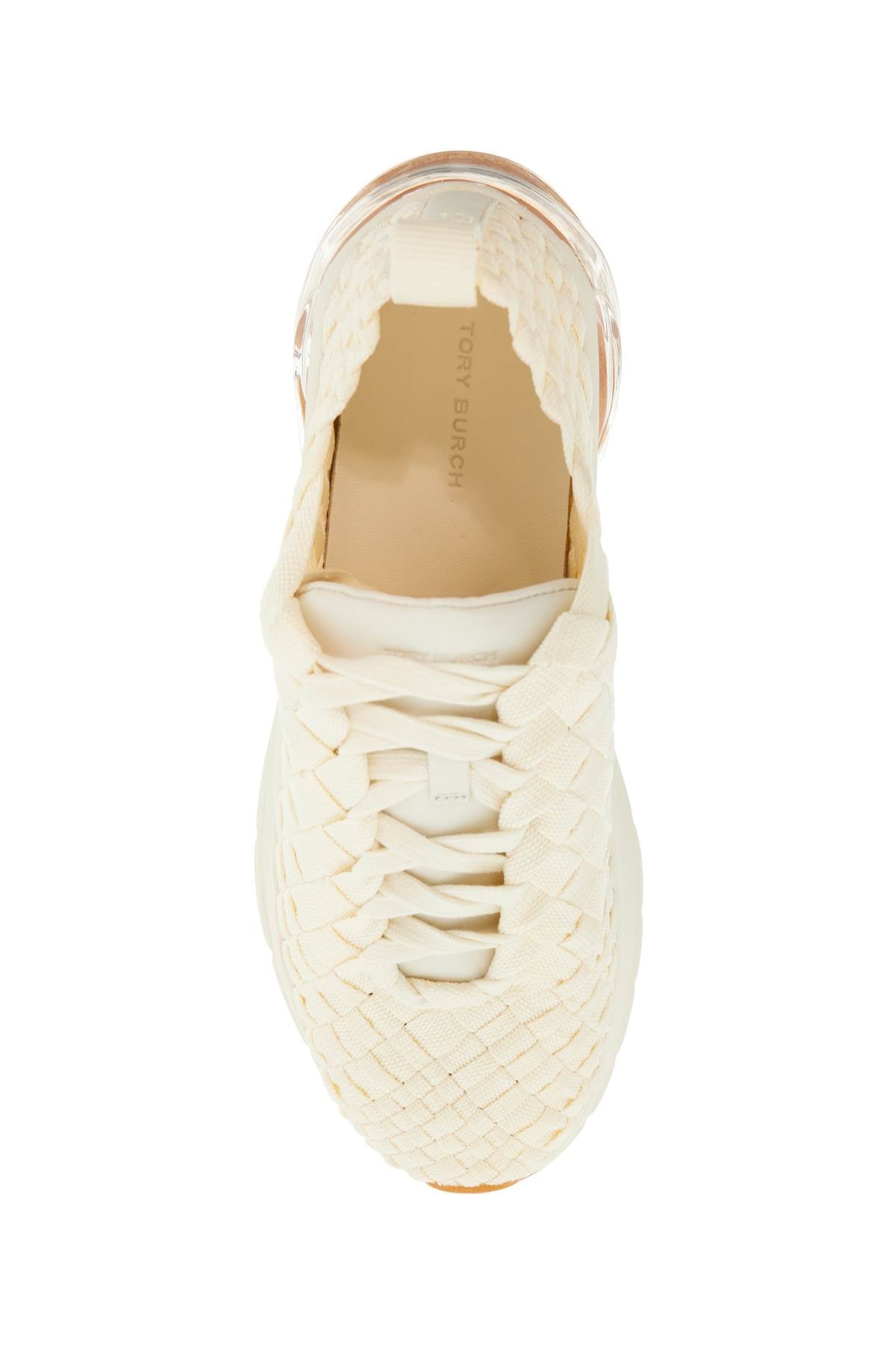 Tory Burch Good Luck Woven Sneakers with Leather Detail image 1