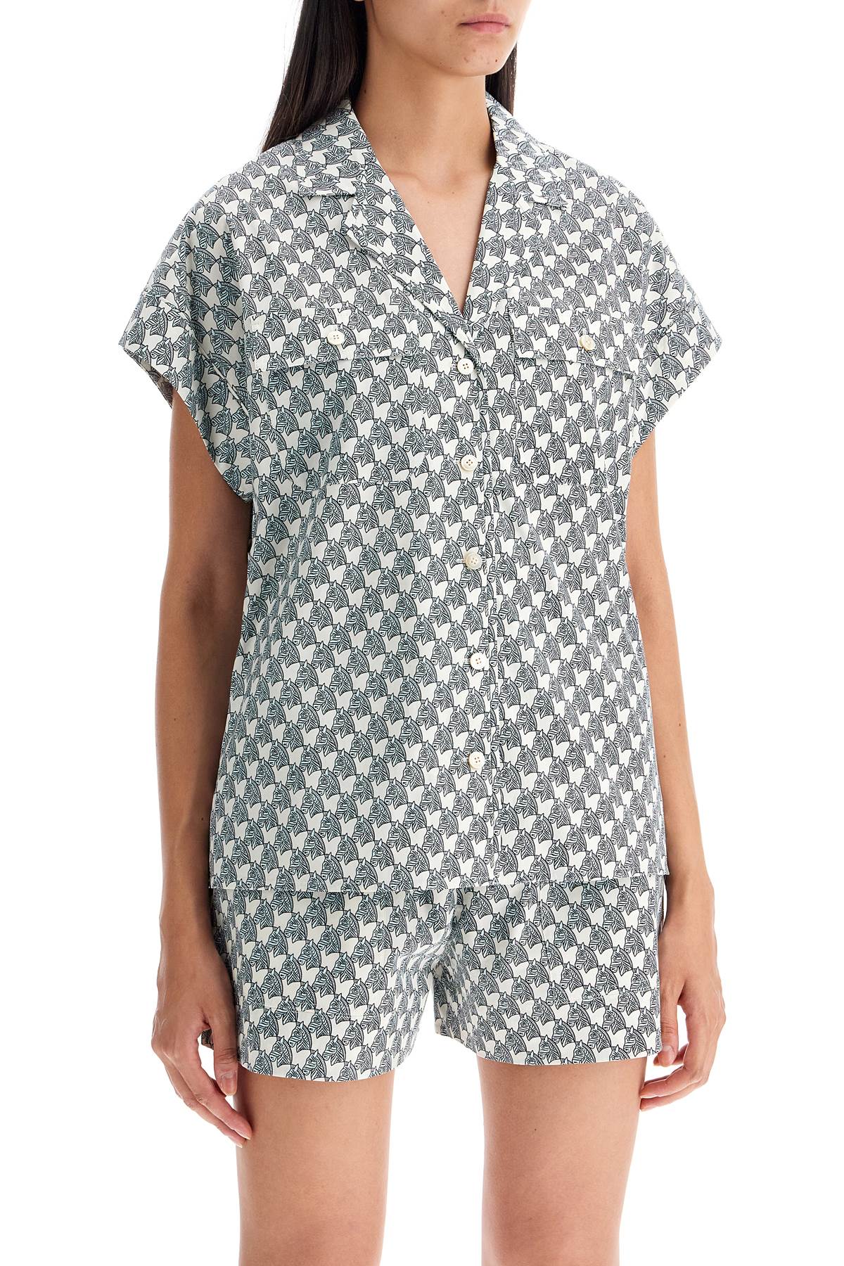 Tory Burch Zebra Print Poplin Camp Shirt image 1