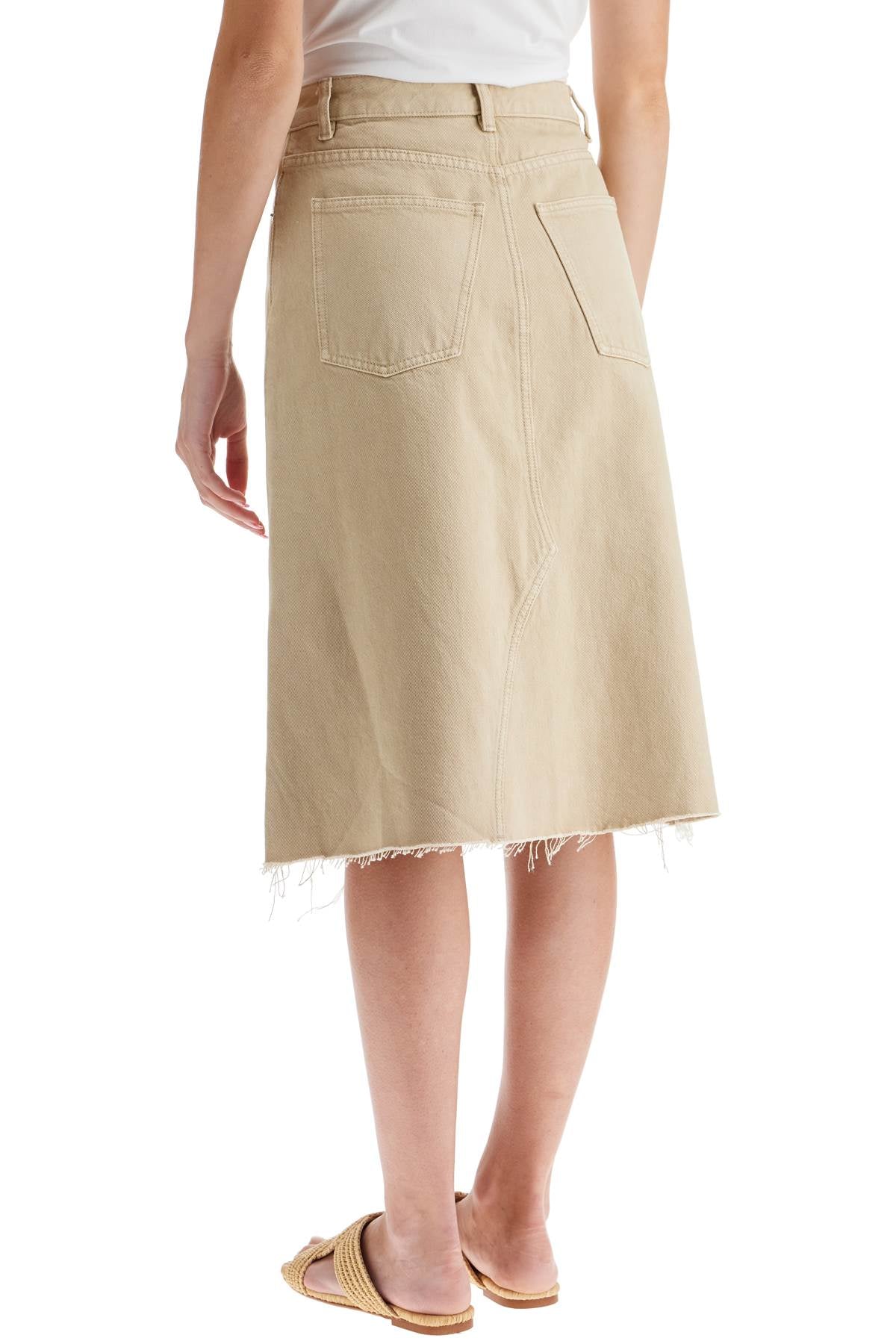 Tory Burch denim trapeze skirt with image 2