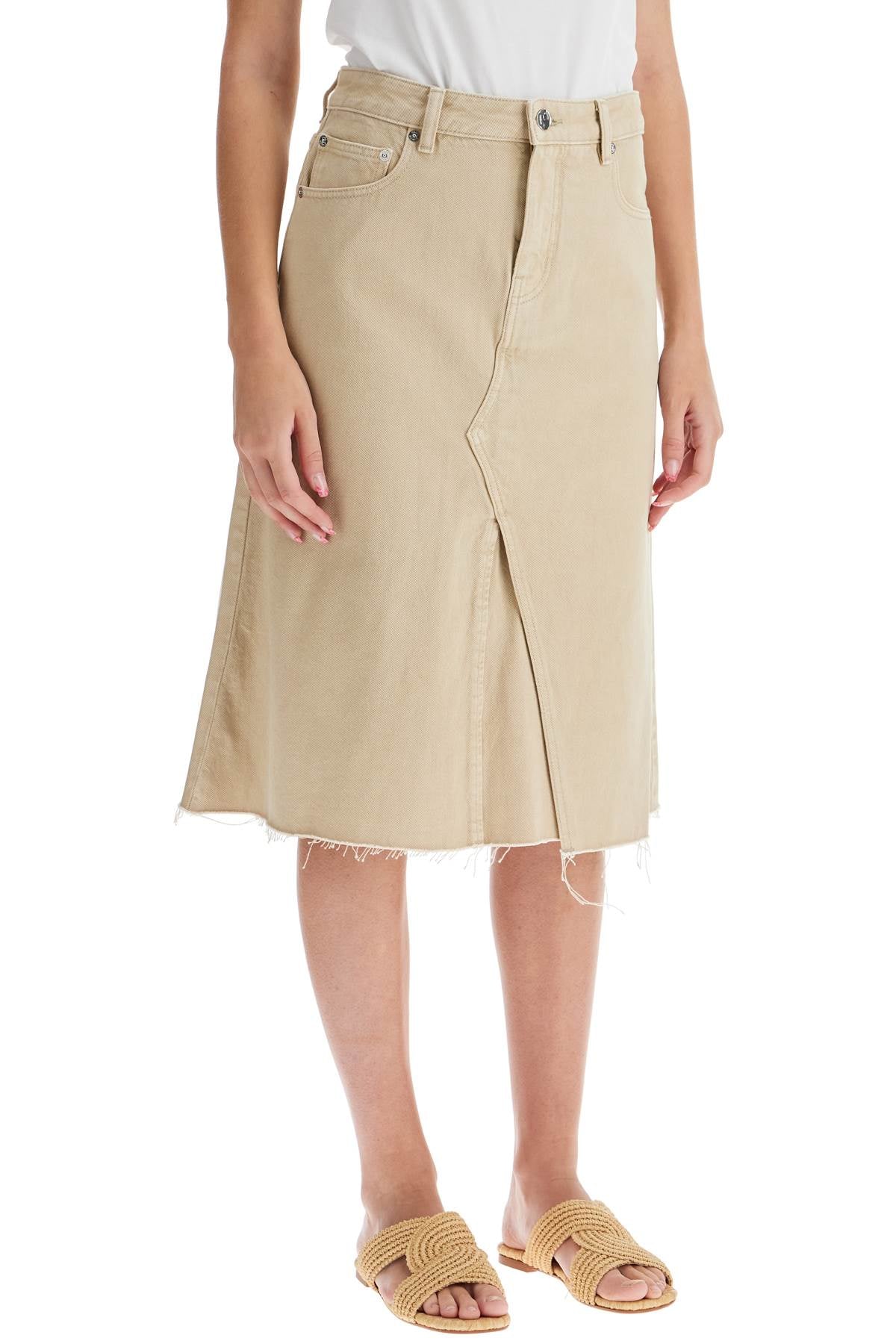 Tory Burch denim trapeze skirt with image 1