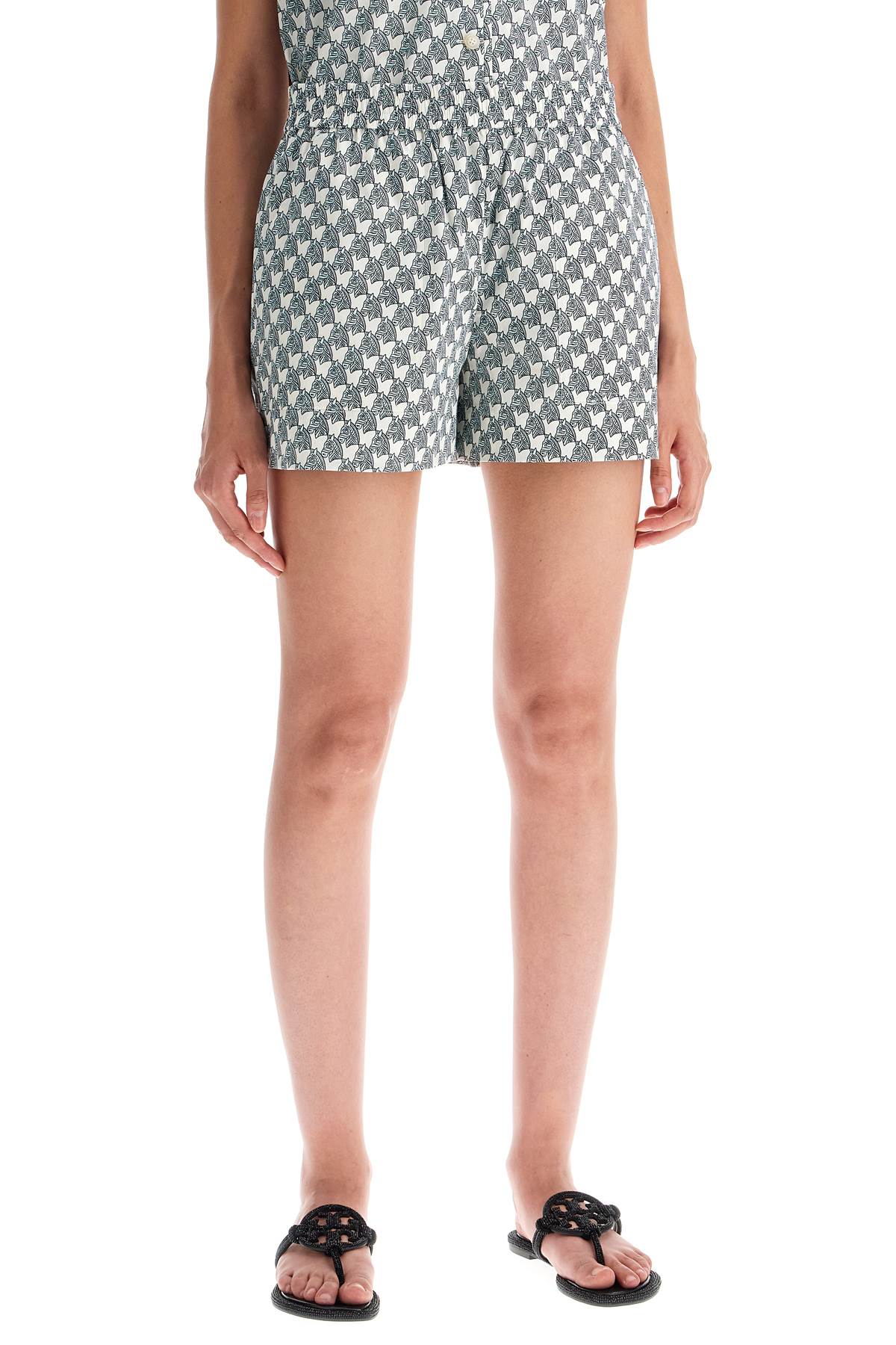 Tory Burch printed poplin shorts for image 1