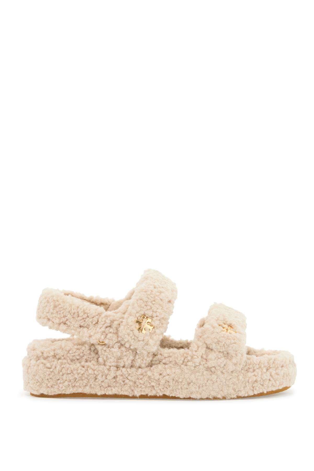 Tory Burch Kira Sporty Shearling Sandals with Double T Monogram image 0