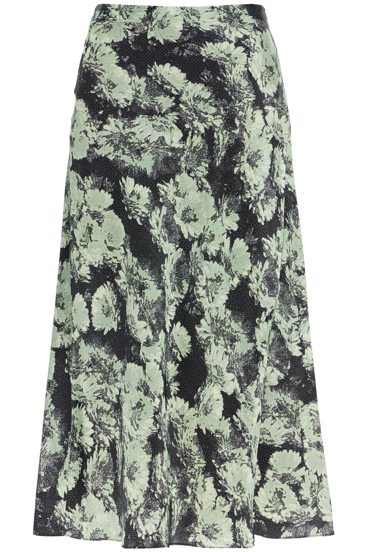 Tory Burch Floral Satin Midi Skirt image 0