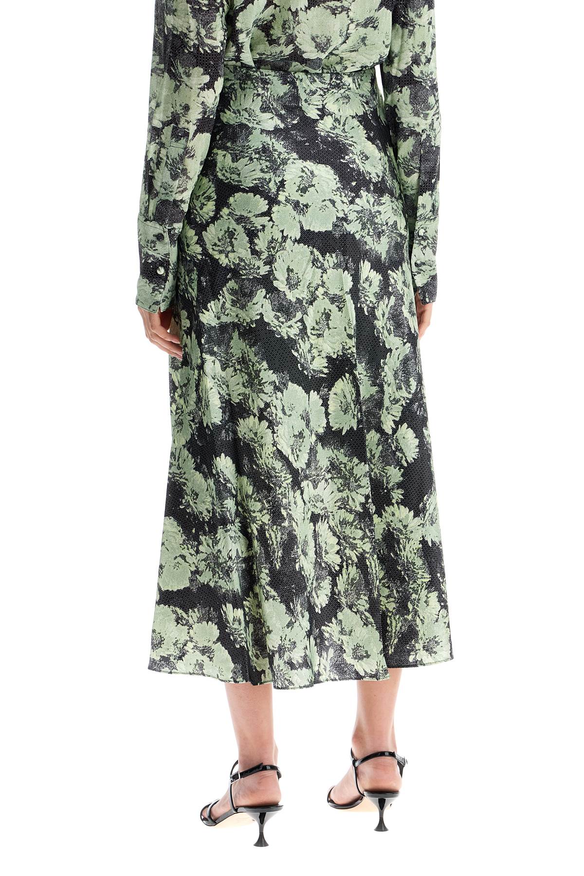 Tory Burch Floral Satin Midi Skirt image 2