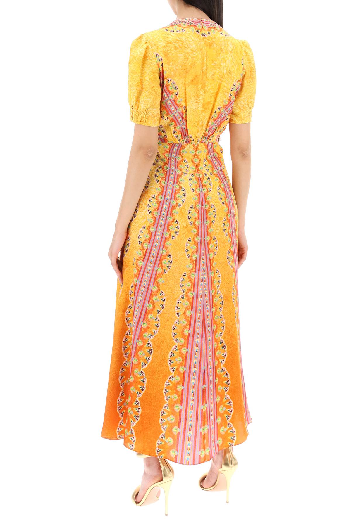 Saloni Lea Geometric Print Silk Dress image 2