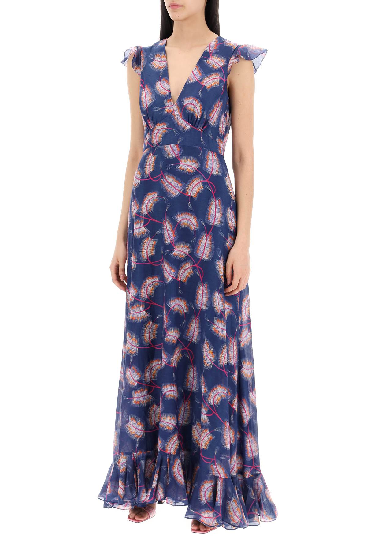 Saloni maxi cotton and silk emma dress. image 3