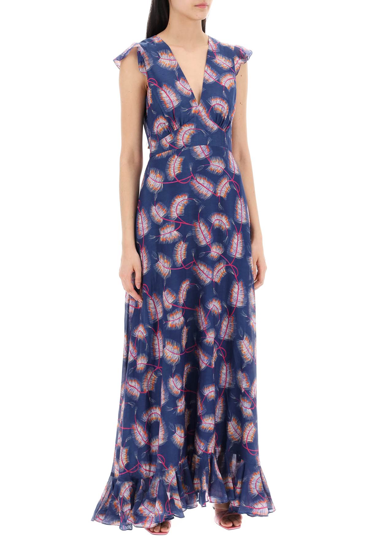 Saloni maxi cotton and silk emma dress. image 1