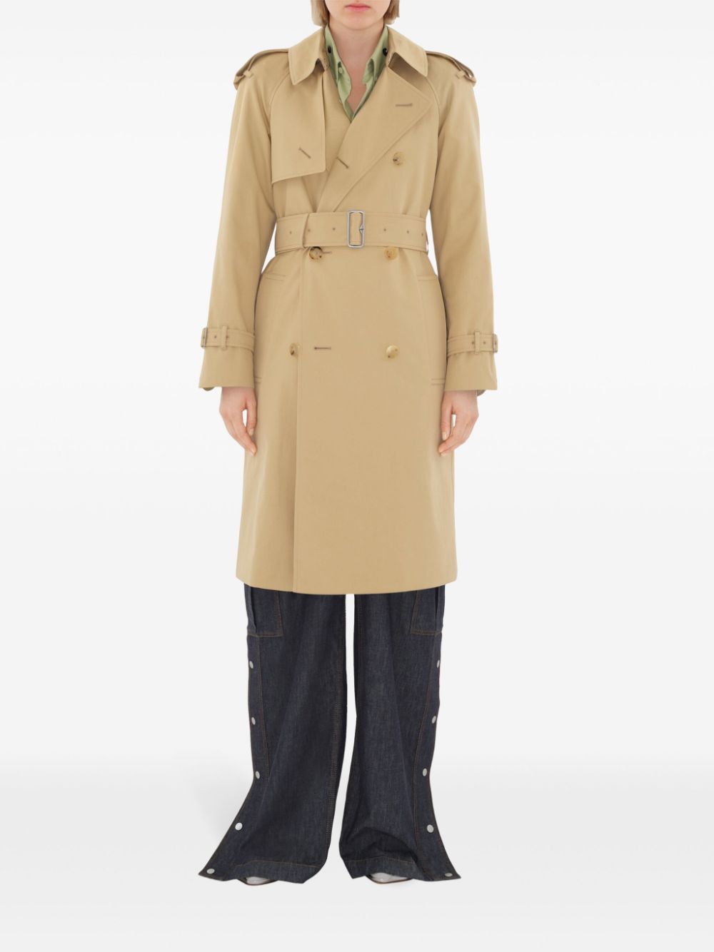 Burberry Beige Double-Breasted Wool Coat image 2