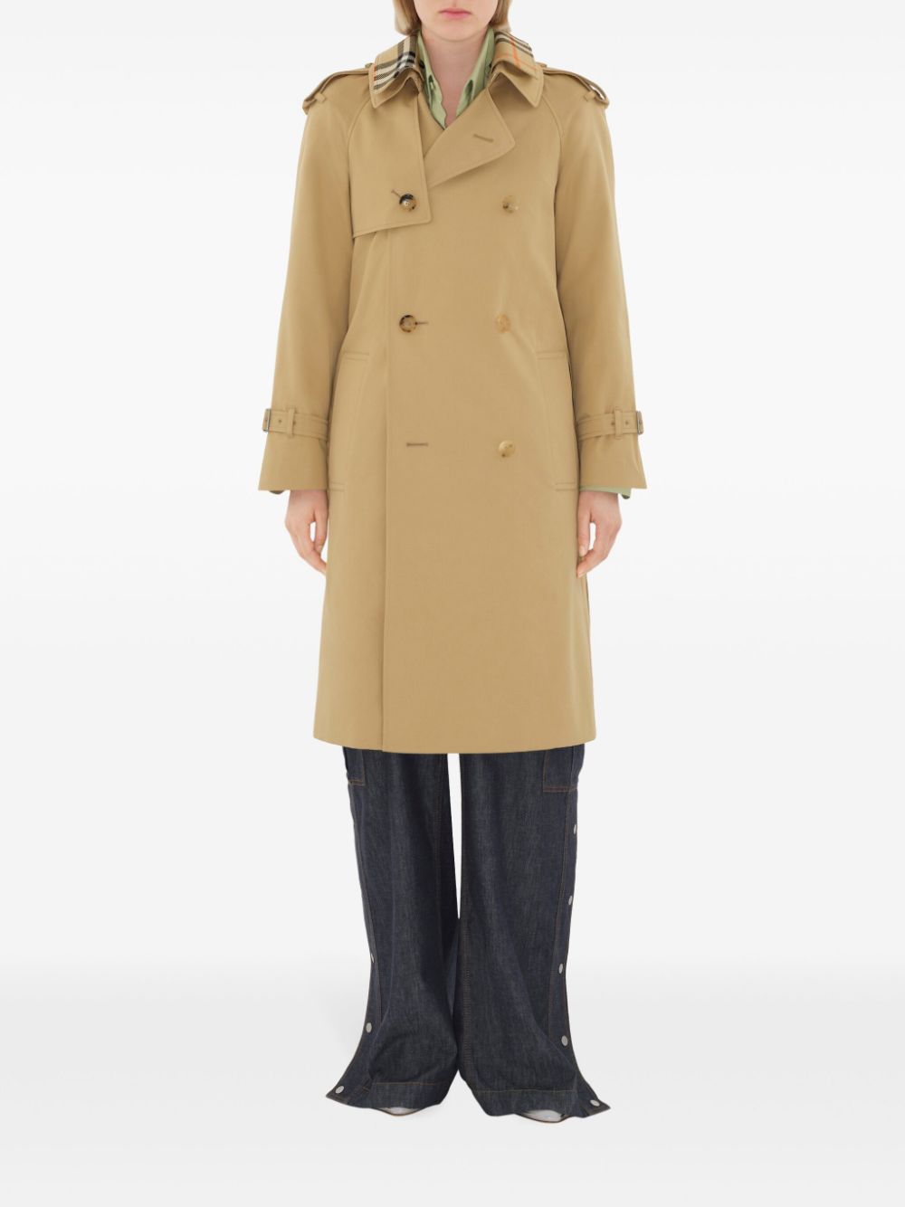 Burberry Beige Double-Breasted Wool Coat image 6