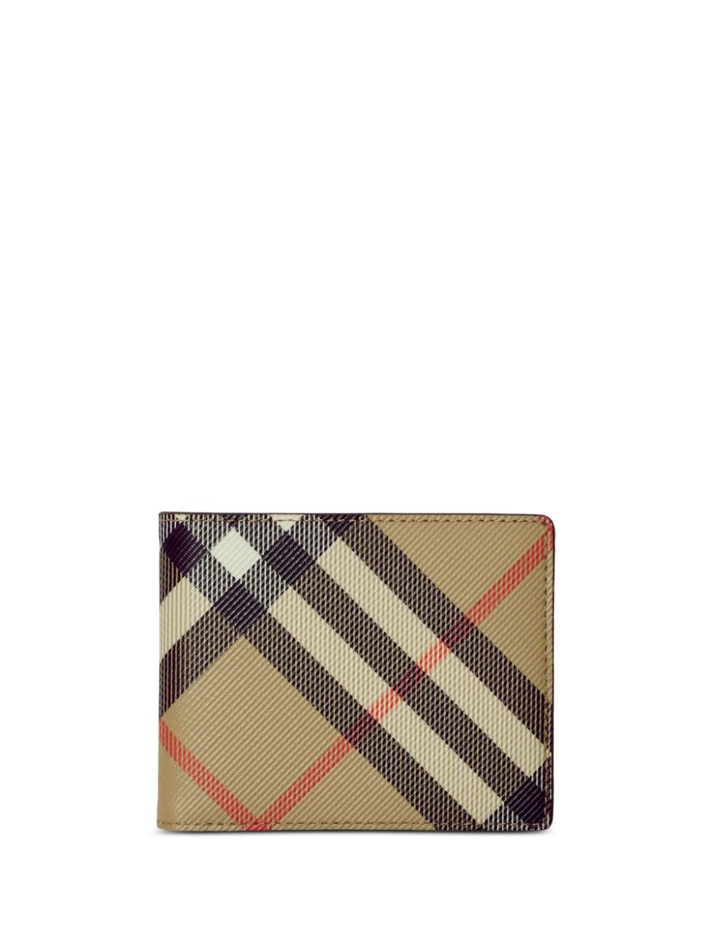 Burberry Beige Check Bi-Fold Wallet image 0